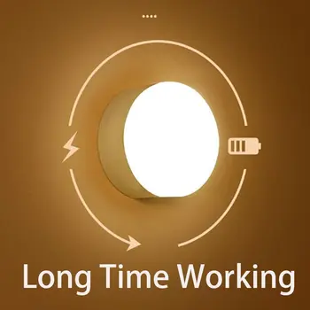 LED Smart Human Body Sensor Night Lamp Emergency Automatic Lighting USB Charging Wireless Magentic Suction Use Night Light 3