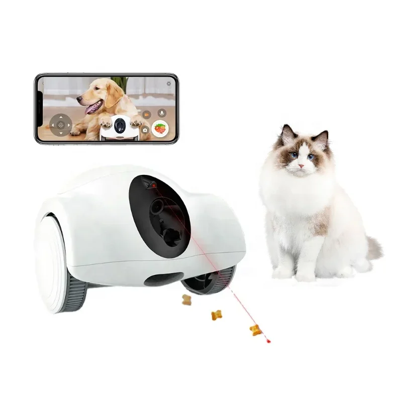 

Hd 1080p Wifi Connection Pet Companion Lase r Toy Food Treat Dispenser With Camera Cat Dog Toy Smart Companion Robot For Pets