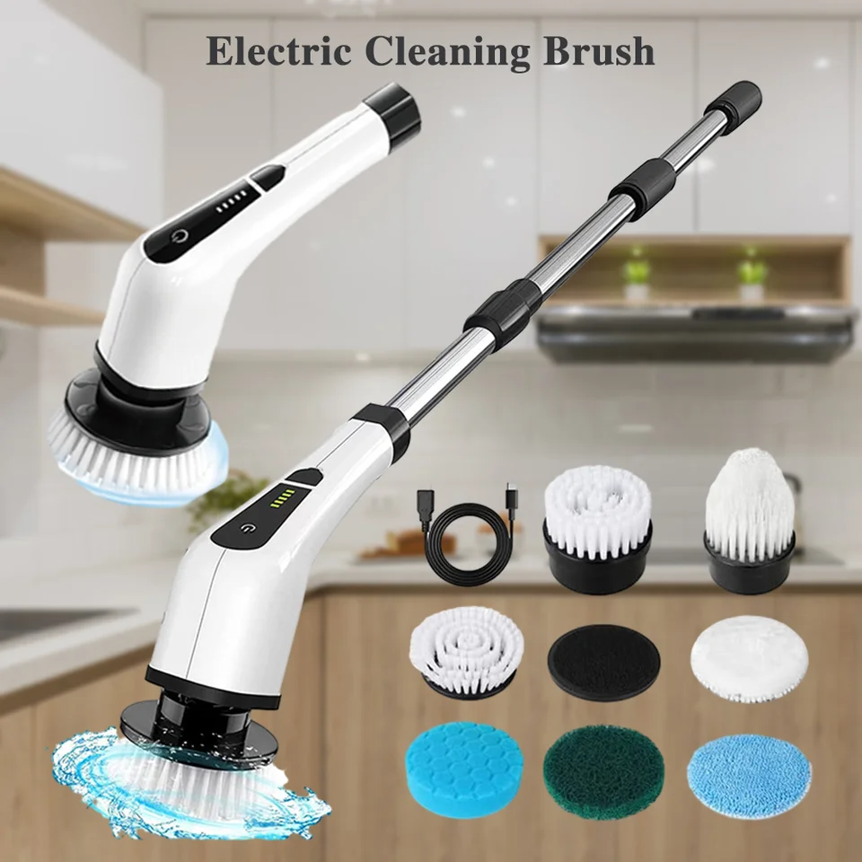 Power Spin Scrubber Electric Household Cleaning Brush Adjustable