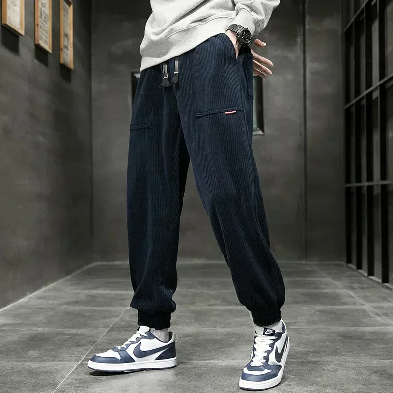 Autumn Winter Corduroy Sweatpants Men Baggy Joggers Loose Casual Harem Pants Plus Size 8XL sport jogging trousers fleece sweatpants fashion pants fashionable wide leg pants men suit pants