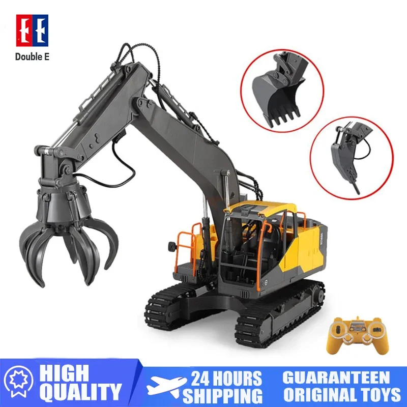 RC trucks DOUBLE E E568 Truck 1:16 RC Truck Alloy 3 in 1 Engineering Car 2.4G Remote Control Car RC Excavator Toys for Boys Kids Xmas Gift