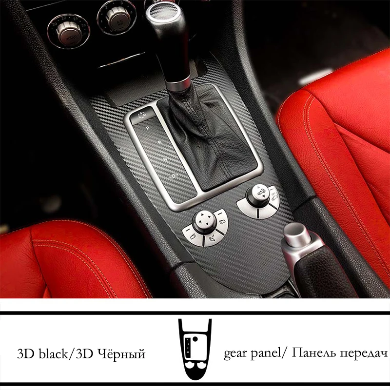 For Benz Mercedes SLK 2004-2010 Carbon Fiber AT Automatic Gear Car Interior Sticker Central Control Multimedia Gear Air Panel