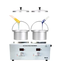 Electric Double Pot Wax Warmer Wax Heater Warmer with LED Display Skin Hair Removal Adjustable Temperature For Beauty Salon Home