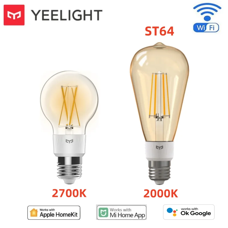 Yeelight Smart LED Filament Bulb E27 500/700 Lumens 6W 220-240V APP Control For Mi Home Homekit SmartThings smart led light bulbs