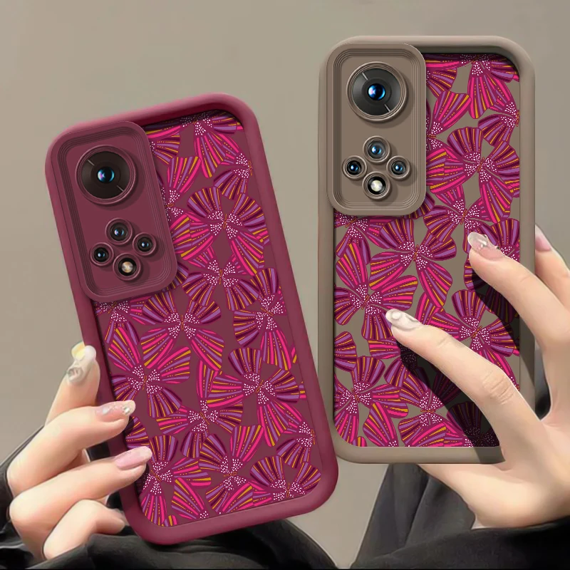 Silicone Matte Phone Case with Fashion Bow Knot Pattern - Soft s Cover
