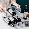 Clear Refrigerator Wine and Water Bottle Holder,  Stackable Plastic Wine Rack Storage Organizer for Fridge, Cabinet, Pantry 1