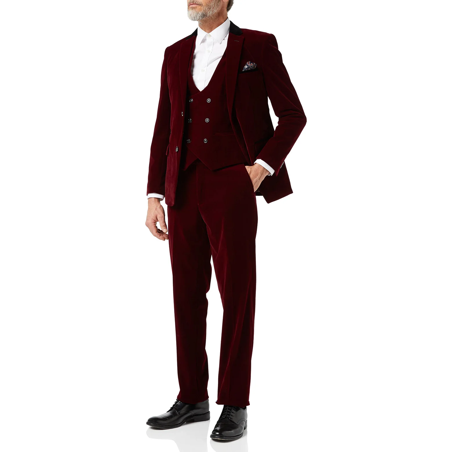 

Classic Gentleman 3-Pieces Wedding Men's Suit New Velvet Business Tailor-Made Groom Formal Occasions Singer Size Customized