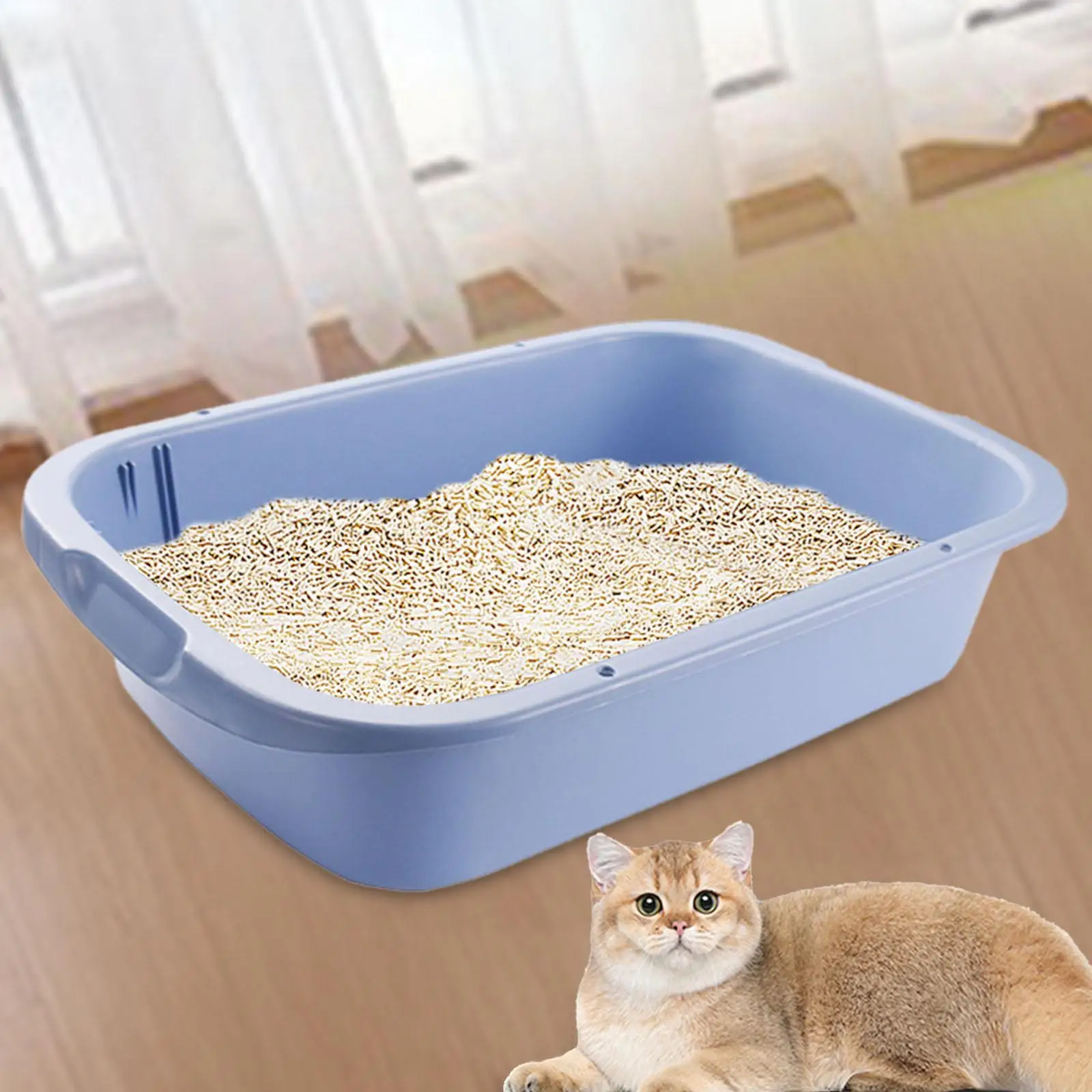 Pet Litter Tray Potty Toilet Deep Loo Bedpan Open Top Cats Litter Box High Sides for Cage Kitten Bunny Indoor Cats Hamsters