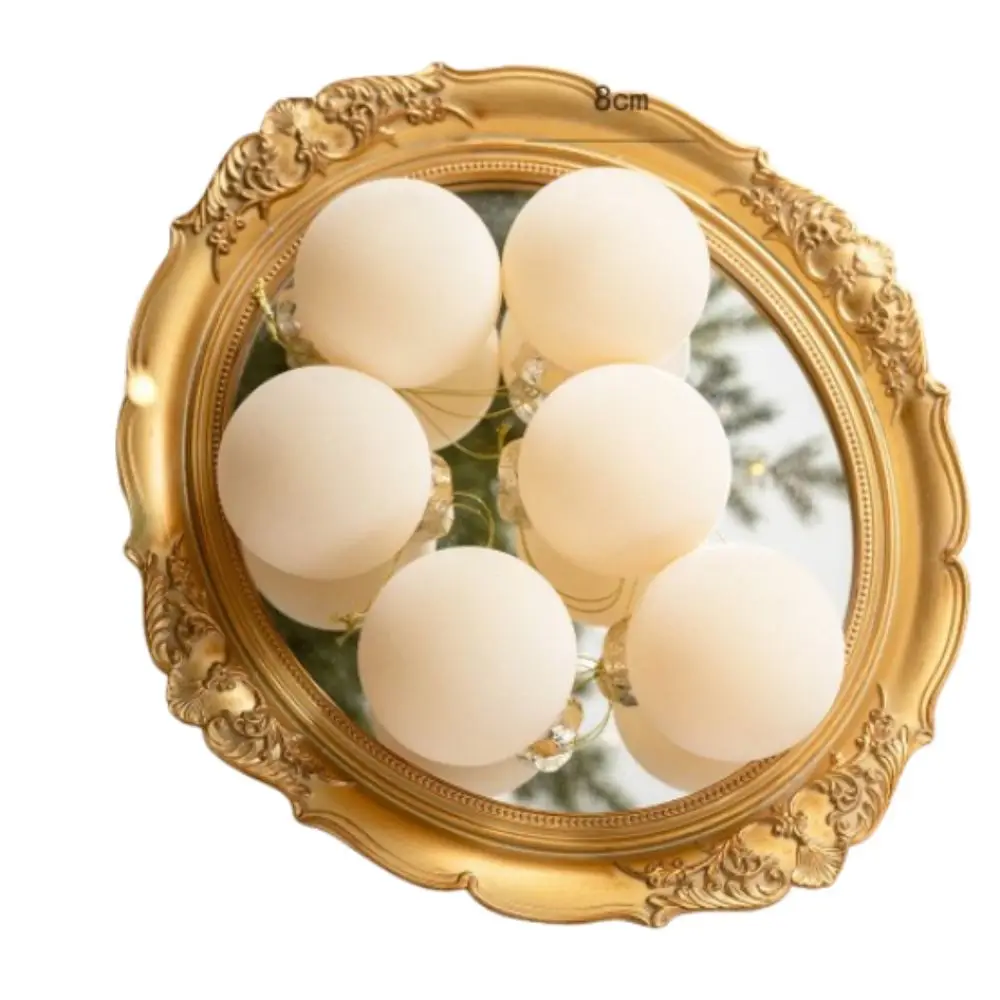 6pcs 8cm Flocked Christmas Ball Pendant Shatterproof Plastic Christmas Hanging Balls Reusable Elegant Xmas Tree Hanging Ornament