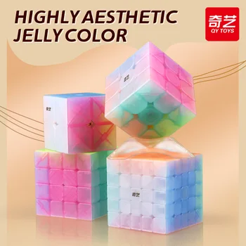 QiYi Jelly Color Speedcube 2x2 3x3 4x4 5x5 Pyraminx Professional Special Magic Cube 3x3x3 Original Speed Puzzle Toy Cubo Magico 1