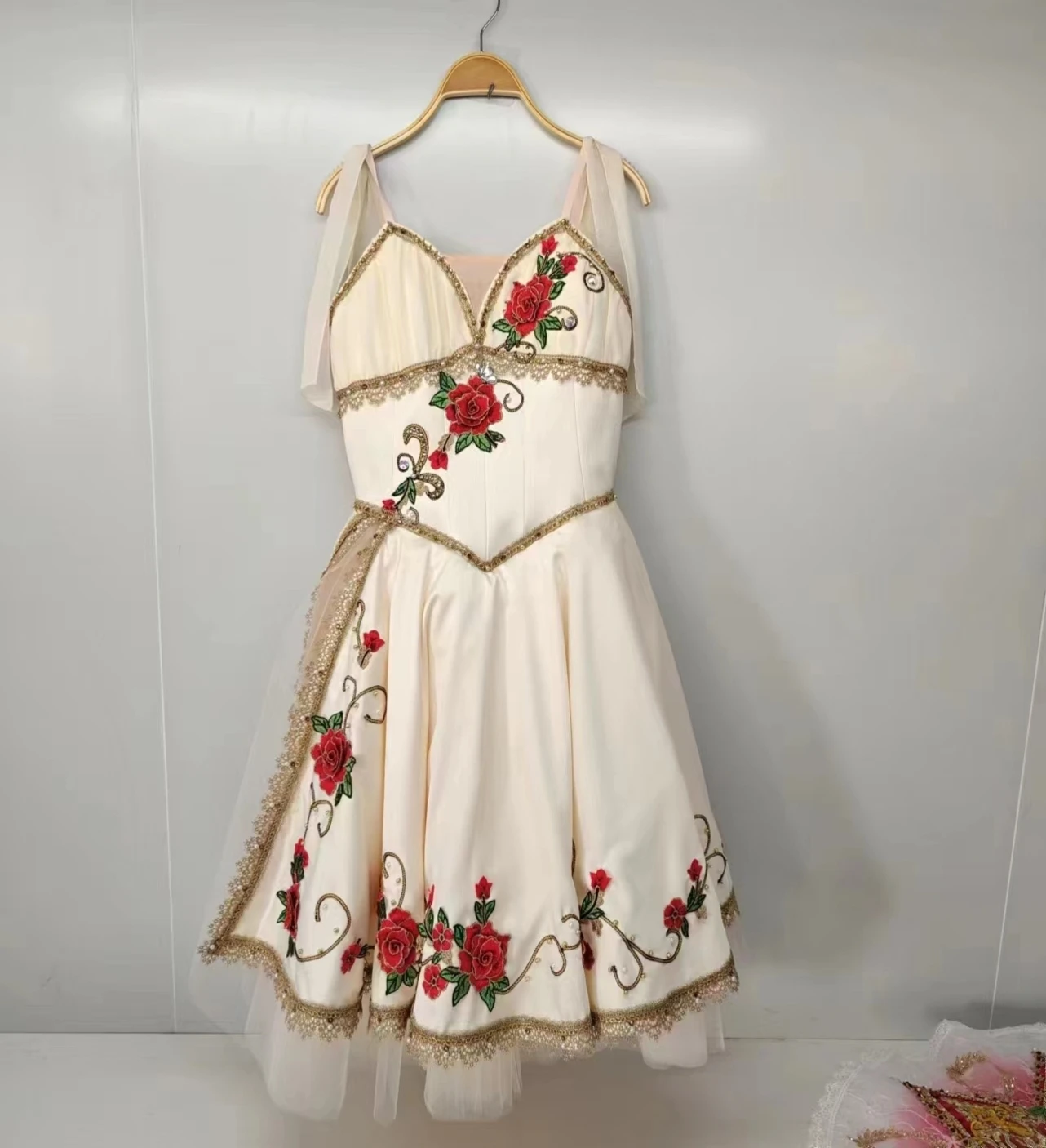 

Ballet dress white children's competition professional fluffy skirt flower god awakening long gauze skirt adult ballet skirt
