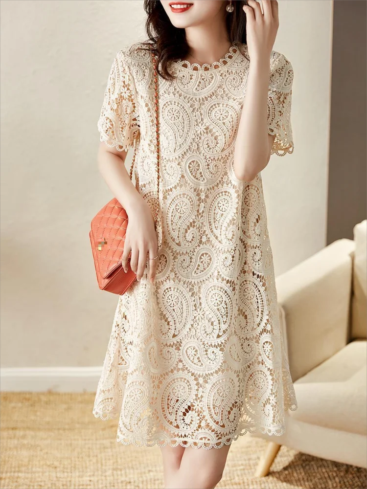 French-style soft and gentle loose-fitting sleeveless halter neck short dress C7034 main image 0