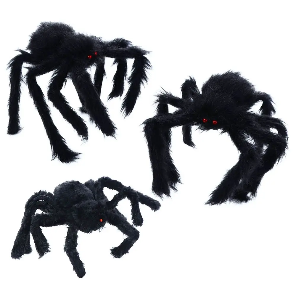 

Spiders Halloween Party Decoration DIY Ornament Haunted House Decor Artificial Spider Black Plush Spider Horror Giant Spider