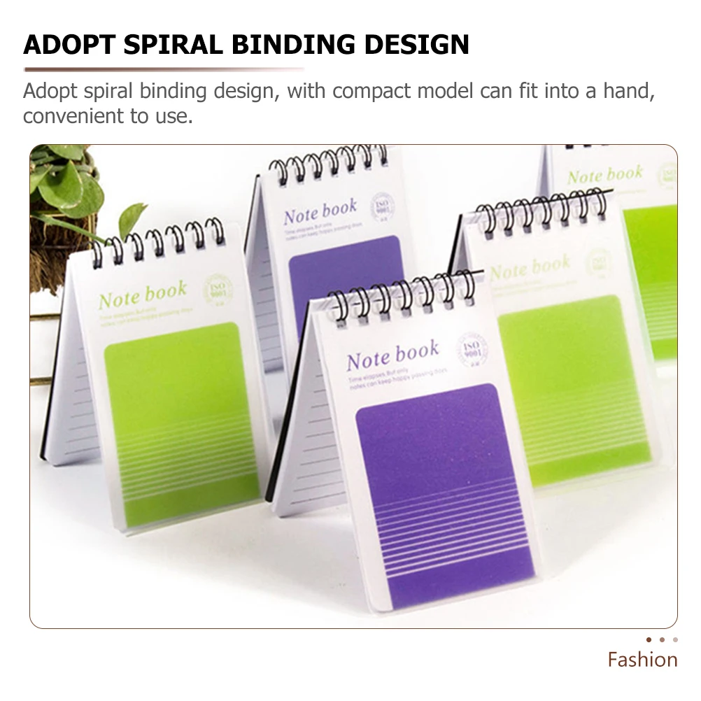 

2Pcs Aesthetic Pocket Notebooks Spiral Binding Notepads Mini Note Pads for Work School Office vertical flip cute small coil
