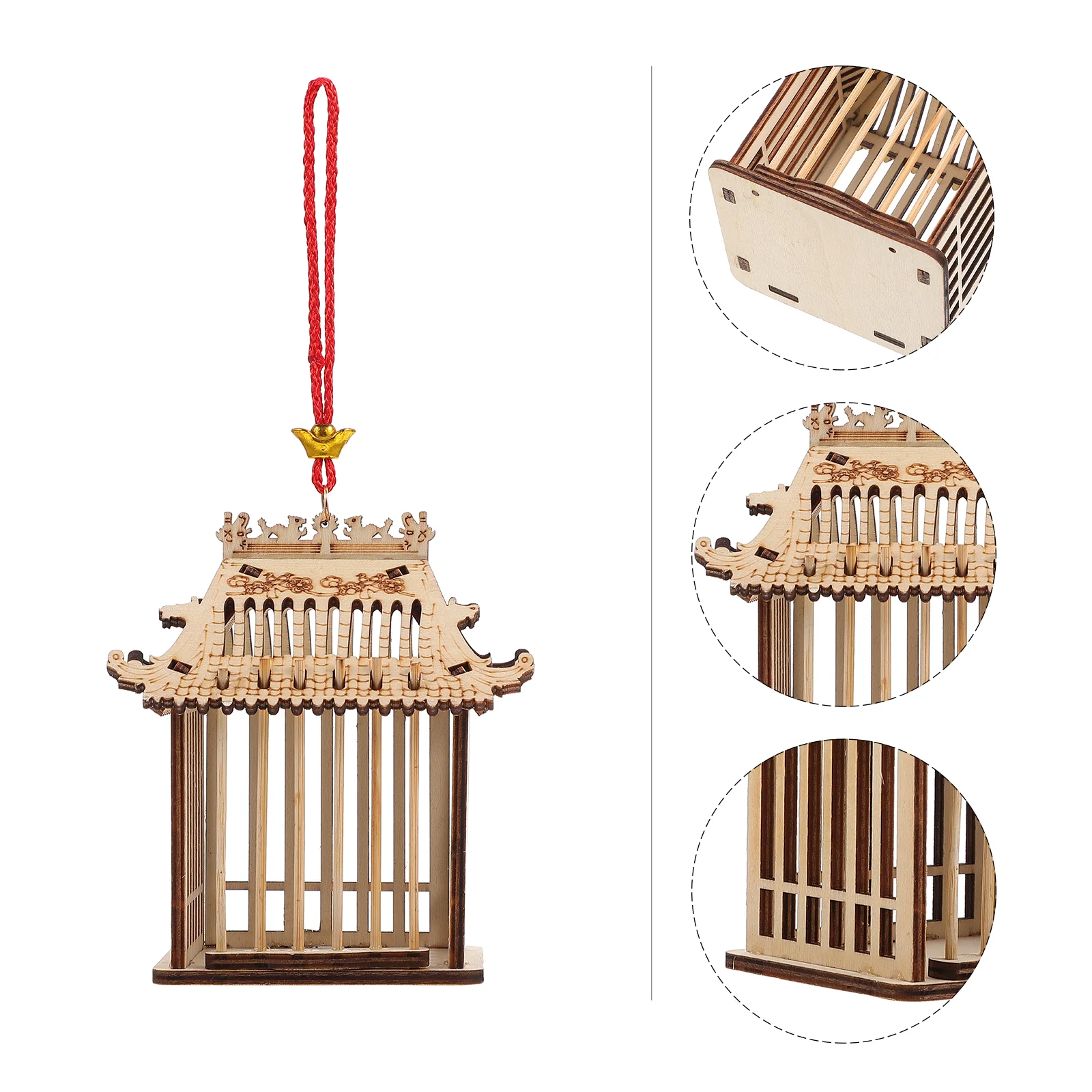 

Grasshopper Cage Animal Wooden Insect Cricket Basket Mini House Storage Holder Small