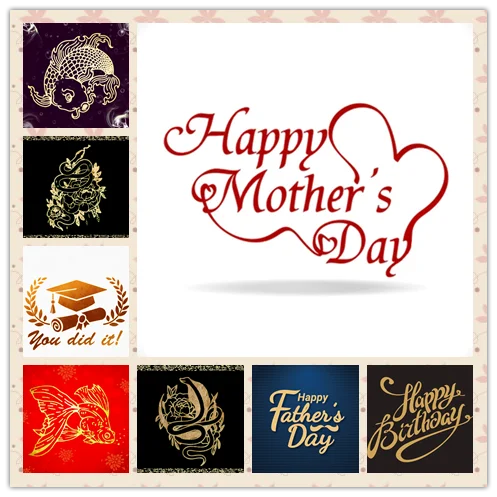 

2023 Hot Foil Plate Fish Snake Father Mother Birthday Graduation Frames Card Craft Metal Cutting Dies Scrapbooking No Embossing