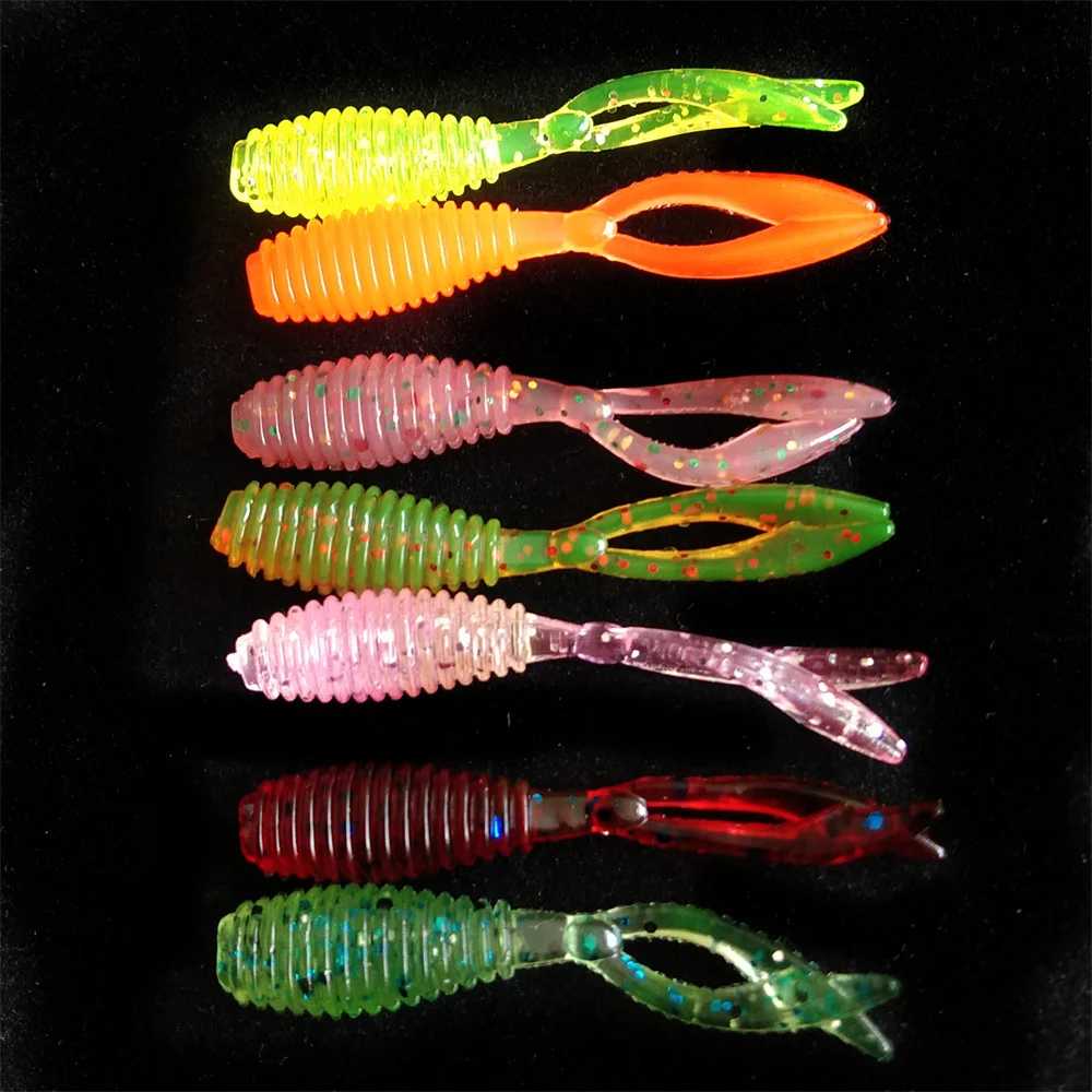 60pcs05g38cmAjingSoftFishingLureSiliconeBassRockfish