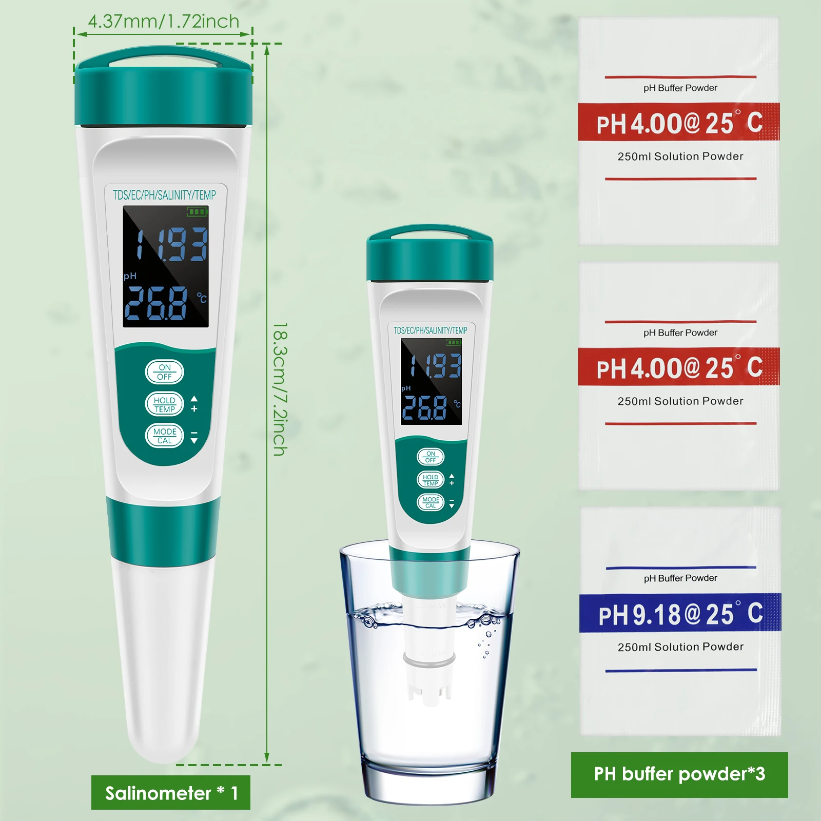 Plastic Digital Water Tester for Pool Aquarium Hydroponics