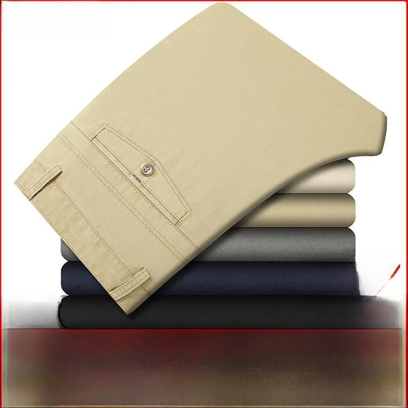 New Casual Pants for Middle-Aged And ly Men Thin Loose Straight Leg West Pants Summer Clothes for Fathers