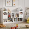 Castle Shape Children's Bookshelf, Kids Bookcase Display Case Kids Toy Storage Organizer Multifunctional Storage Cabinet 5