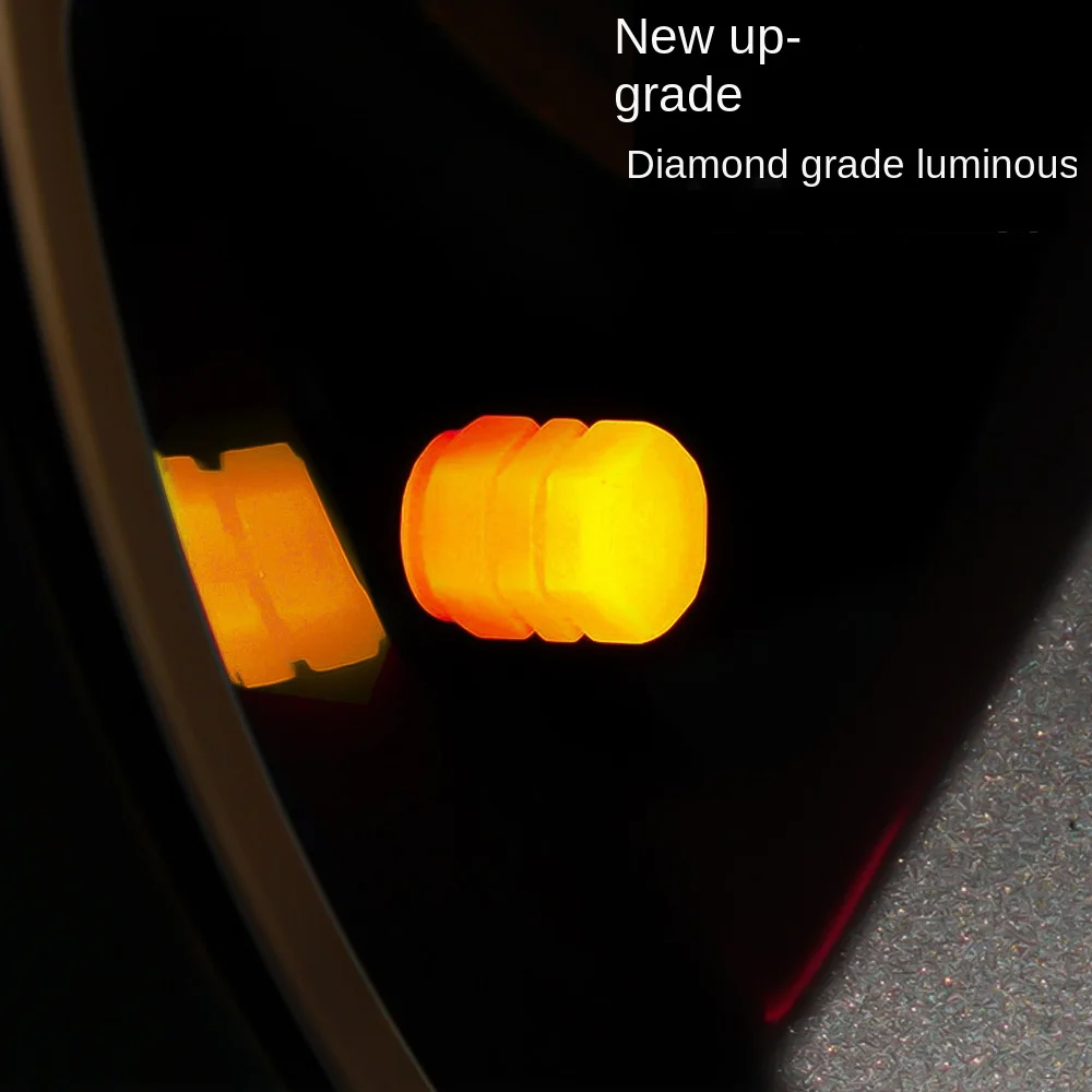 Luminous Valve Caps 1/4PCS Fluorescent Night Glowing Car Motorcycle Bicycle Bike Wheel Tyre Hub Decors