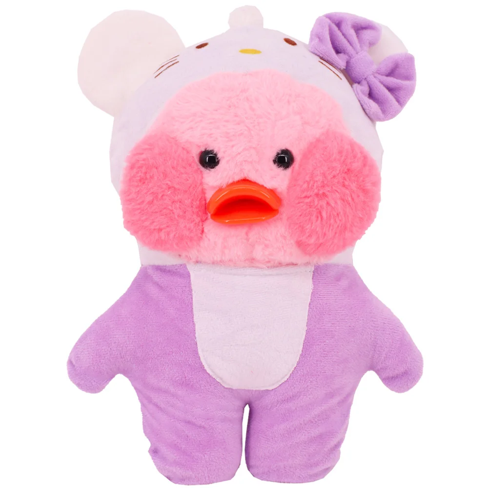 30Cm Lalafanfan Yellow Duck Plush Animal Clothes Purple Series Kawaii Cute Hoodie Sweater Bag Glasses Headdress Children Gifts Doll Clothes Plush Toy Accessories