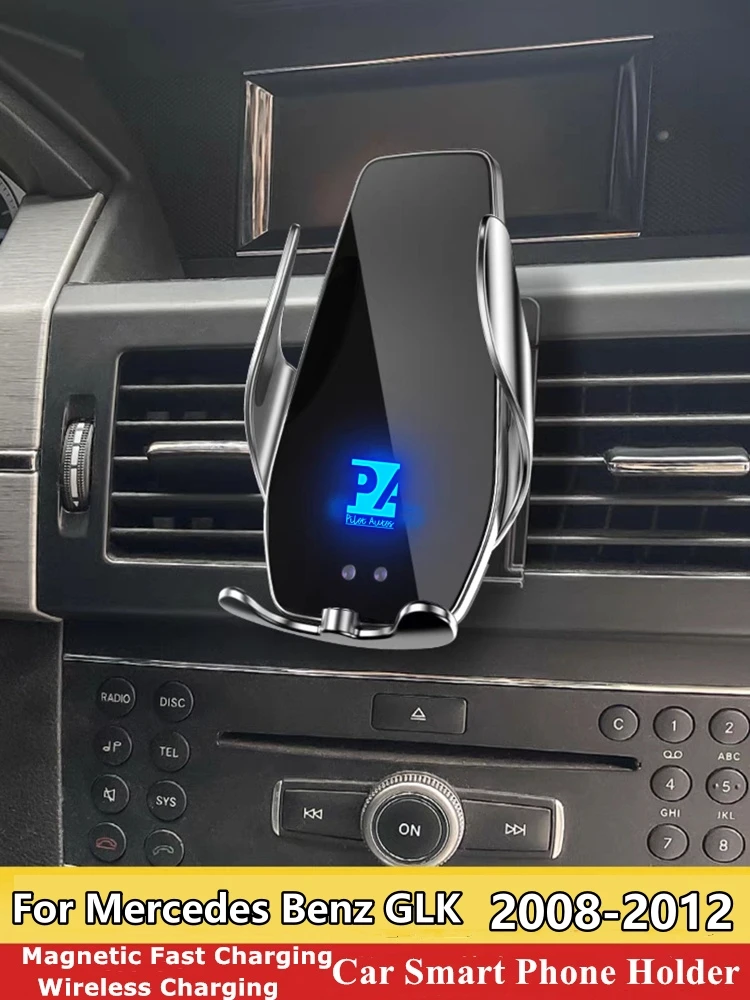 

For 2008-2012 Mercedes Benz X204 GLK Phone Holder Wireless Charger Car Mobile Phones Mount Navigation Bracket GPS Support