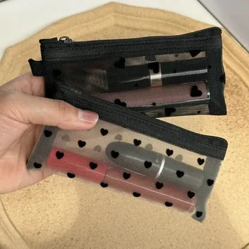Custodia da viaggio per pennelli per trucco Borsa da toilette cosmetica Organizzatore per uomo Donna Strumenti di bellezza Custodia in rete con cerniera Accessori per riporre il lavaggio