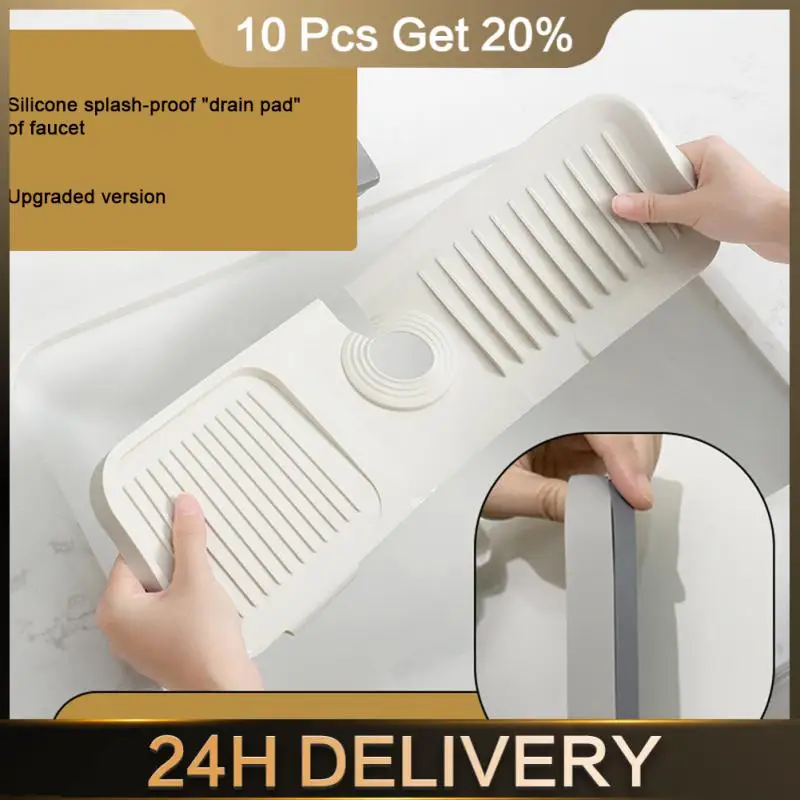 

Sink Splash Catcher Anti-mildew Heat Resistant For Bathroom Kitchen Silicone Faucet Absorbent Mat Kitchen Gadgets Non Slip Dish