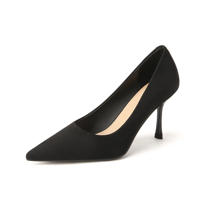 

Bimooth Pointed Toe High Heels Pumps Lady High Heels Shallow Footwear Working Shoes Thin Heel Women Shoes Rubber Sole GH425