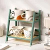 Double Layer Bamboo Rack 2-Tier Desktop Organizer Display Racks Office Stationary Office Storage Makeup Organizion for Vanity 6