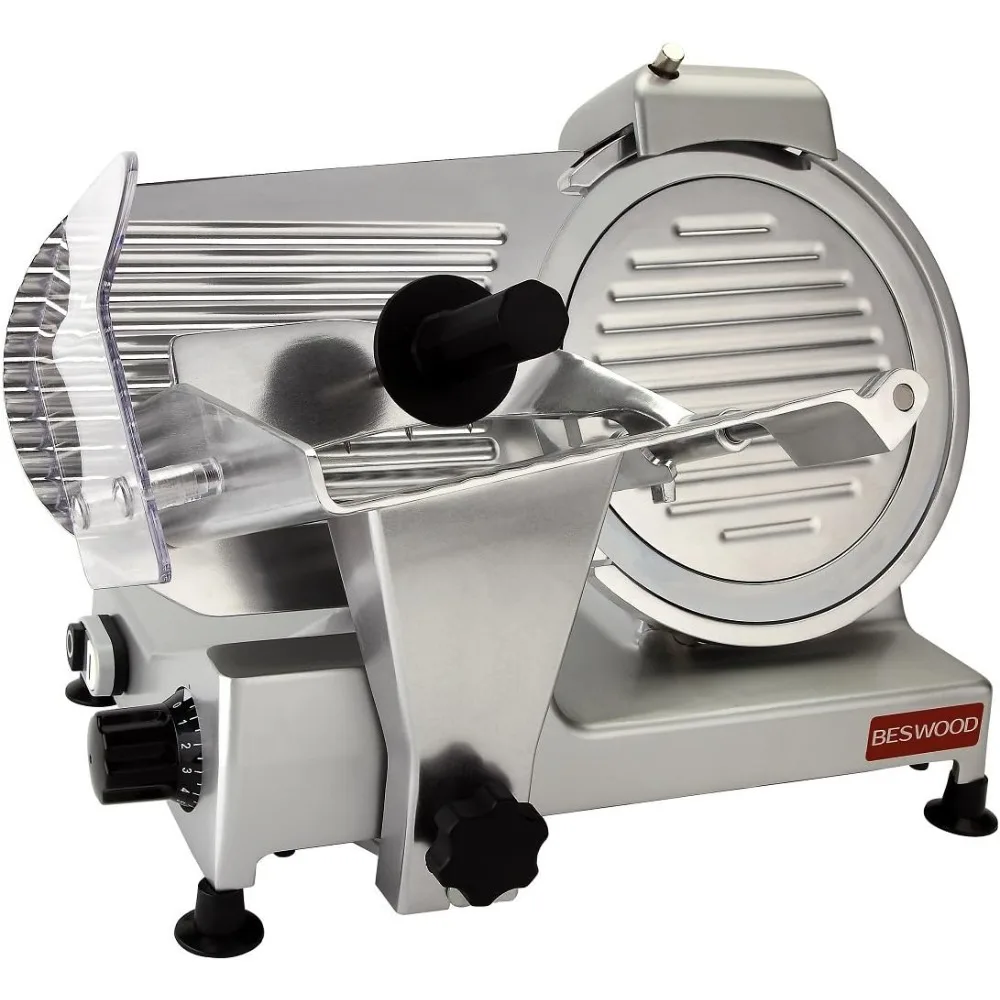 BESWOOD 10" Premium Chromium-plated Steel Blade Electric Deli Meat Cheese Food Slicer Commercial and for Home use 240W