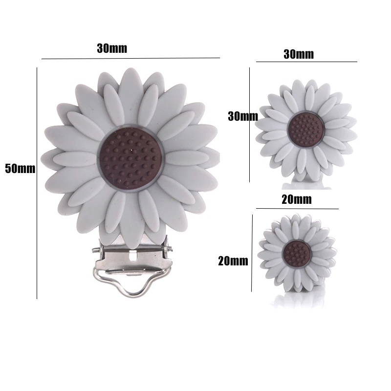 Teething Toys Baby Teething Toys Silicone Teething Toys Silicone Beads Silicone Teething Beads Pacifier Clips Silicone Teether 3Pcs Flower Shape Silicone Beads Clips DIY Baby Pacifier Clip Food Grade Beads Pacifier Chain Accessories Teething Toys