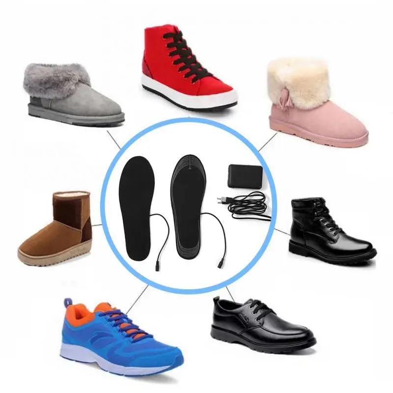 USB Rechargeable Heated Insoles DIY Customizable Electric Shoes Pad for Outdoor Skiing Winter Foot Warmers