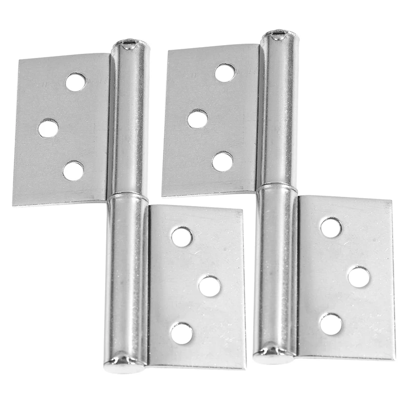 Stainless Steel 7.6cm Door Hinge Silver Tone Hardware 