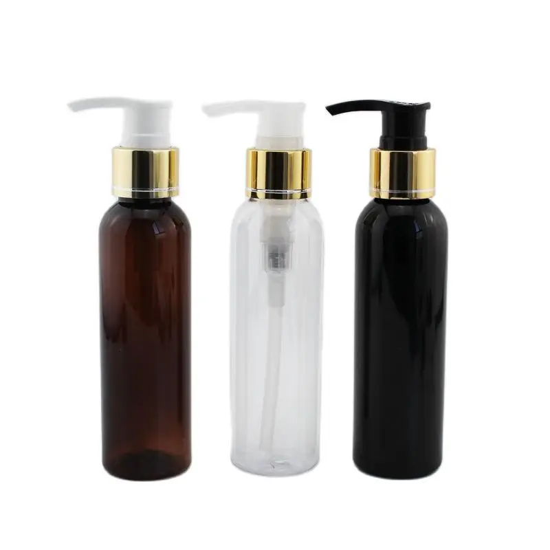 40pcs 100ml 120ml Empty Cosmetic Container With Gold Lotion Cream Pump  4oz Dispenser Travel Plastic Bottle Shampoo