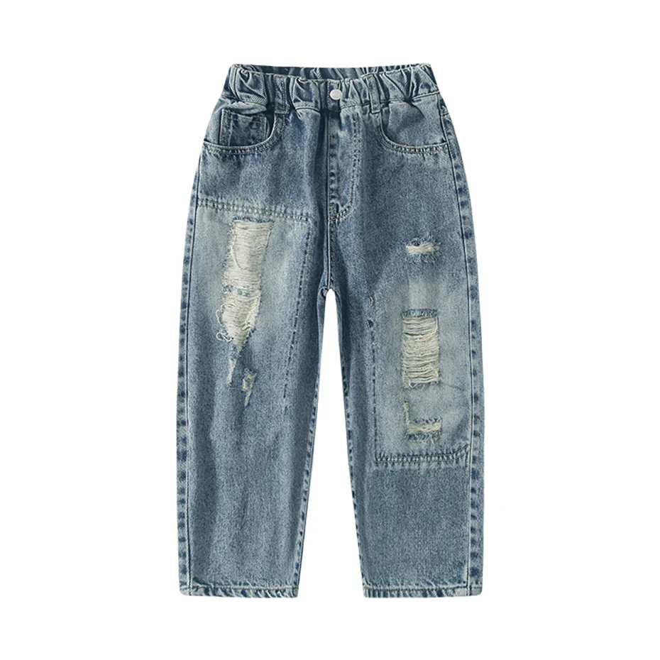 

MODX Jeans For Boys Big Hole Jeans Boy Casual Style Children's Jeans Spring Autumn Kids Clothes 6 8 10 12 14