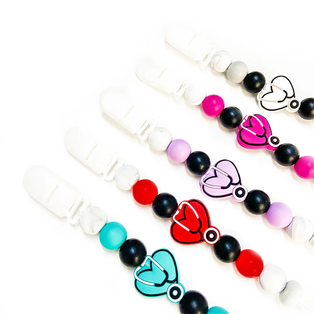 Baby Silicone Pacifier Clip Chain Dummy Nipples Holder Clips BPA Free Babies Teething Chain Toy Gifts For Cute Baby Accessories