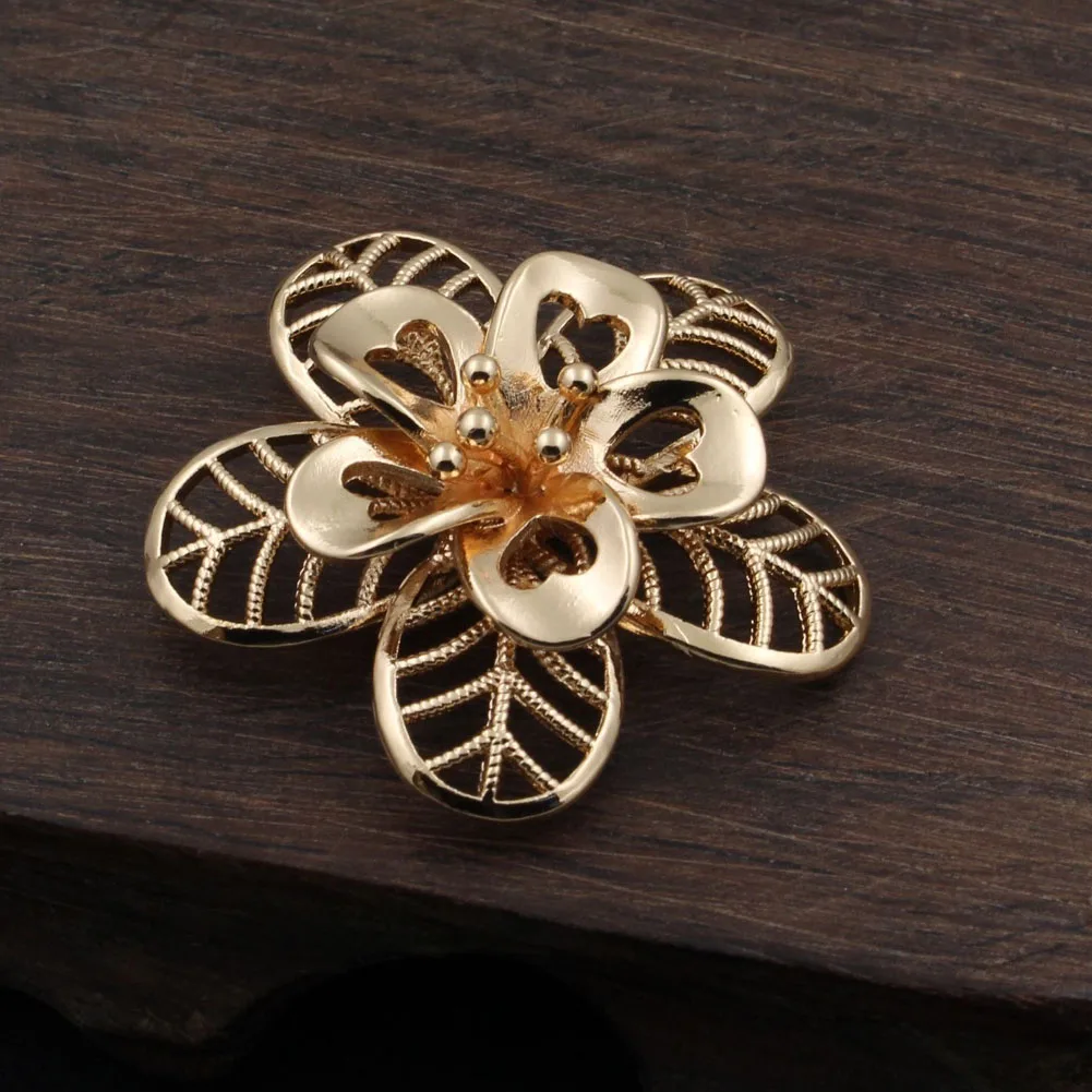 

10pcs 39mm Brass Casted Filigree Petals Flower Pistils Center Charms Stamping Decoration DIY Handicrafts Jewelry Accessories