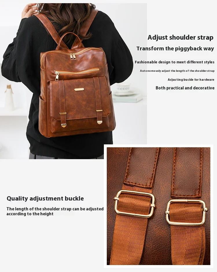 Neue Ankunft Rucksack Geldbörse für Frauen PU Leder Anti-Diebstahl Reise Geldbörse Schultertaschen – Detail 3
