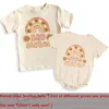 Big Sister Little Sister Rainbow Shirt Retro Sibling Matching Outfit Kids Short Sleeve T-shirt Tops Baby Large Bubbles Romper 3
