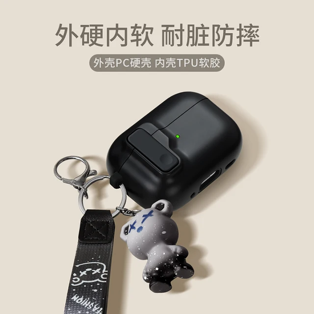 Protective Case For Airpods 4 Cover Luxury Earphone Cover Case For Apple Airpodspro2 3Air Pods Pro Shockproof Sleve With Hook ﻿ 4