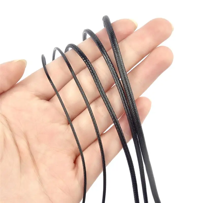 5 mt/los 1-3mm Leder String Schnur Wachs String Schmuck Erkenntnisse DIY Armband Halsketten Anhänger Herstellung Zubehör Wachs schnur – Detail 5