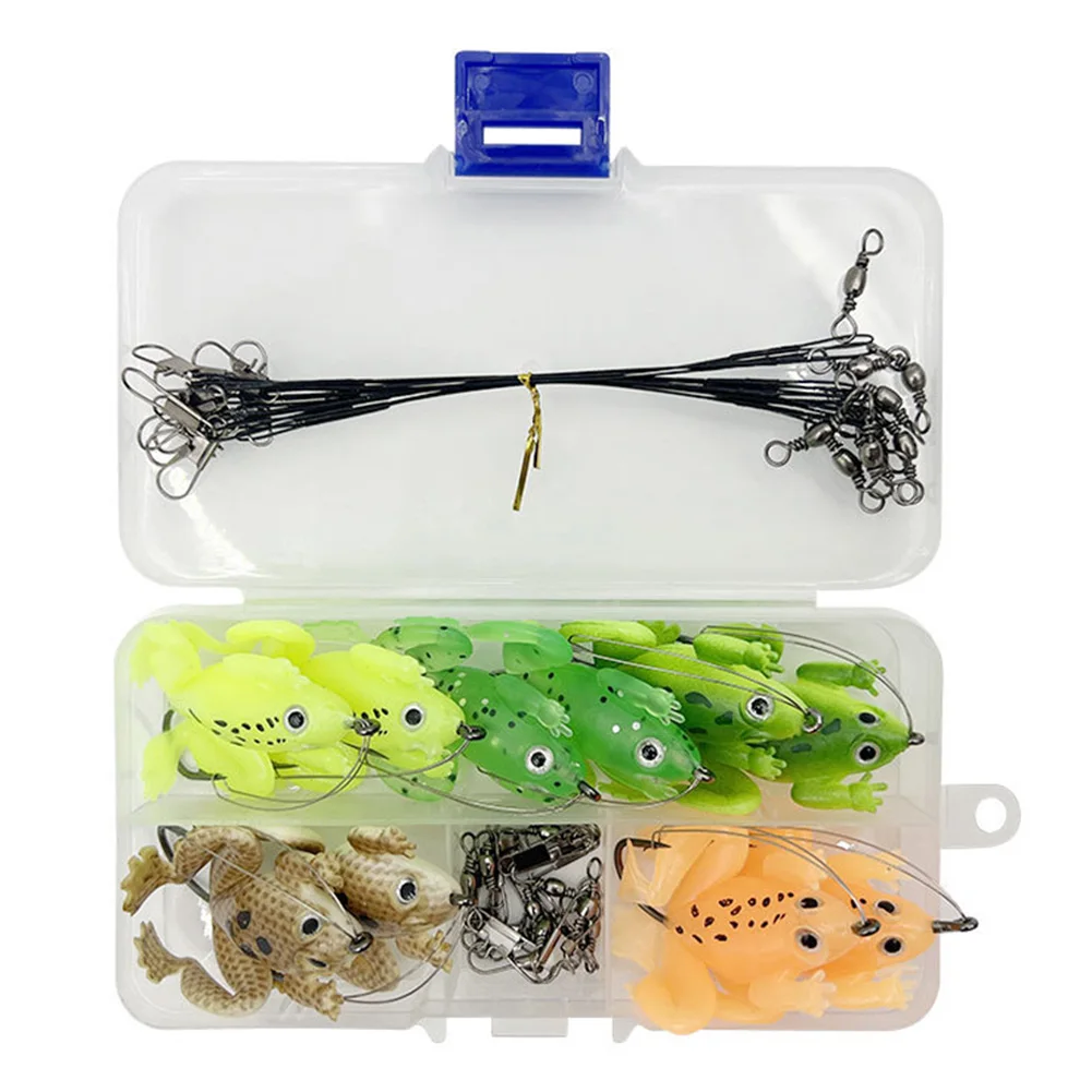 Soft Frog Fishing Lure with Anti Bite Steel Line for Bass Catfish
