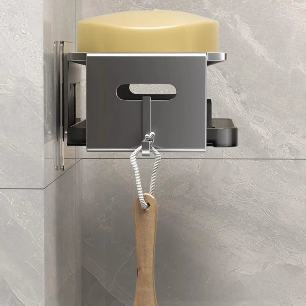 Description Picture 6 of itemSoap Dish For Shower Soap Holder Sponge Holder Wall Mount Double Layer Soap Tray Draining Soap Dish Soap Bar Holder No Drilling