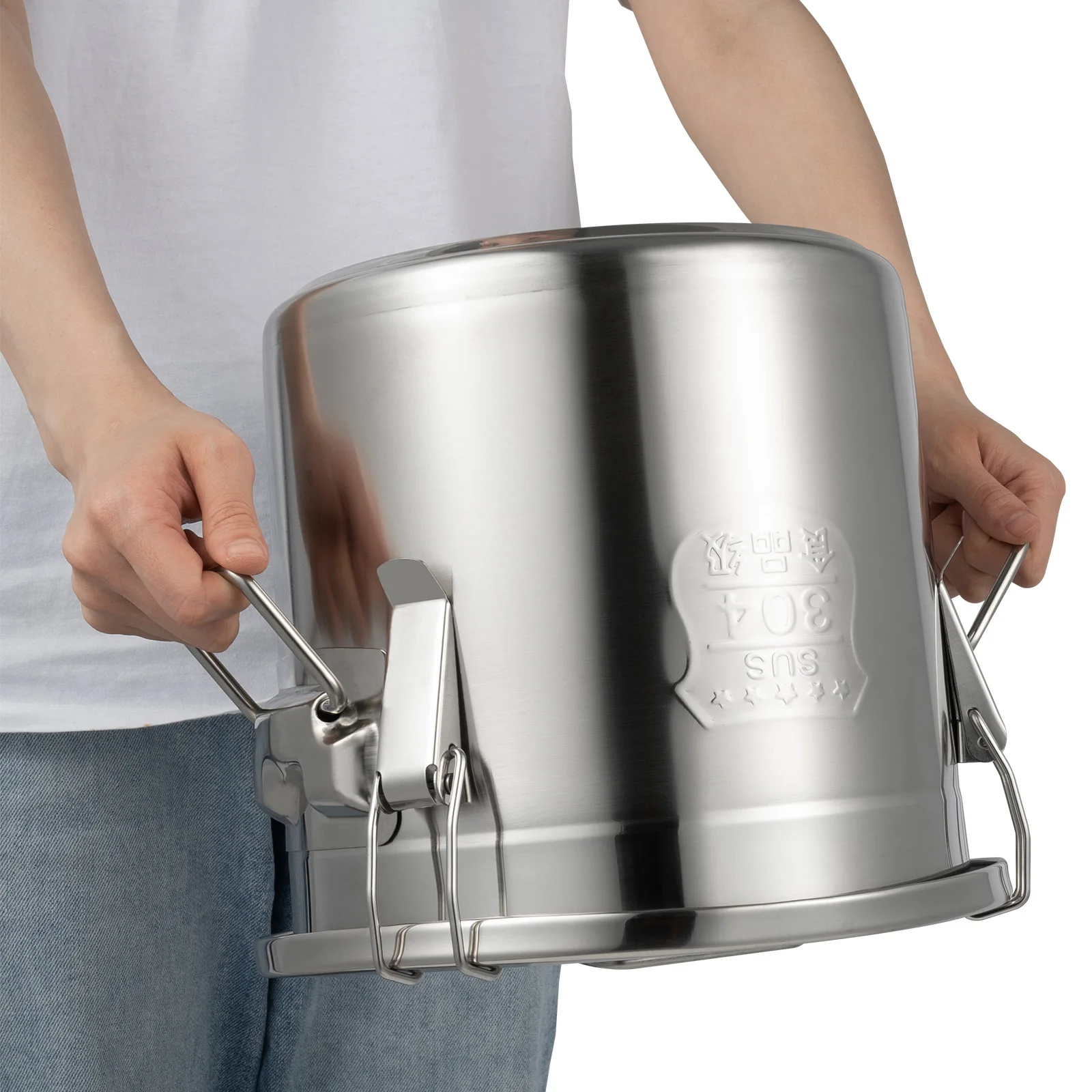 Stainless Steel Cereal Container - 12L Airtight Rice and Oil Storage Bucket