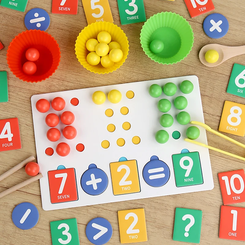 DIY Wooden Clip Beads Toy Color Sorting Matching Early Learning Educational Toys For Children Kids Fine Motor Training