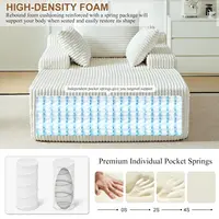 67 Inch Chaise Lounge Chair Indoor Oversized Upholstered Corduroy Sofa Bed Deep Seat Sleeper Couch Customized 3