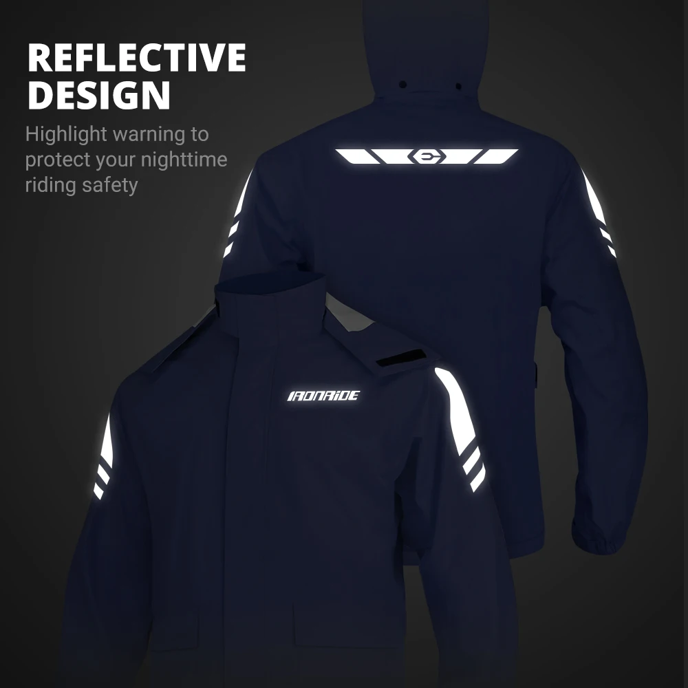 Motorcycle Raincoat Reflective Waterproof Moto Motocross Cycling Clothes Motorbiker Jacket Women Men Outdoors M-3XL