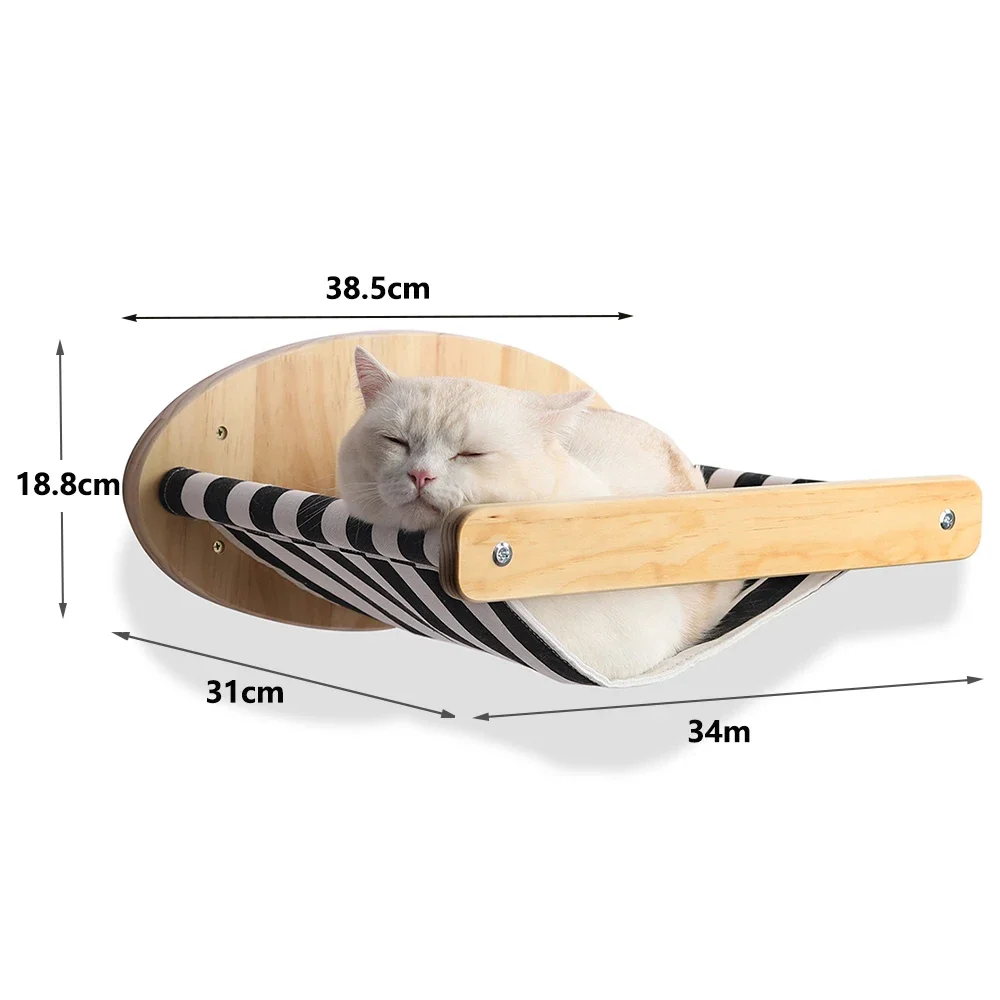 Wall-Mounted Cat Climbing Shelf with Sisal Post and Four-Step Stairway